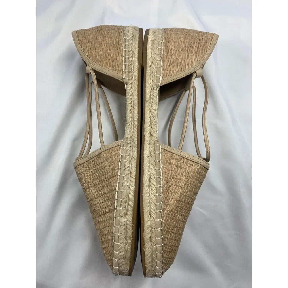 Eileen Fisher Lee Raffia Ballerina Espadrille Flat Shoes Womens 10 Natural NEW
